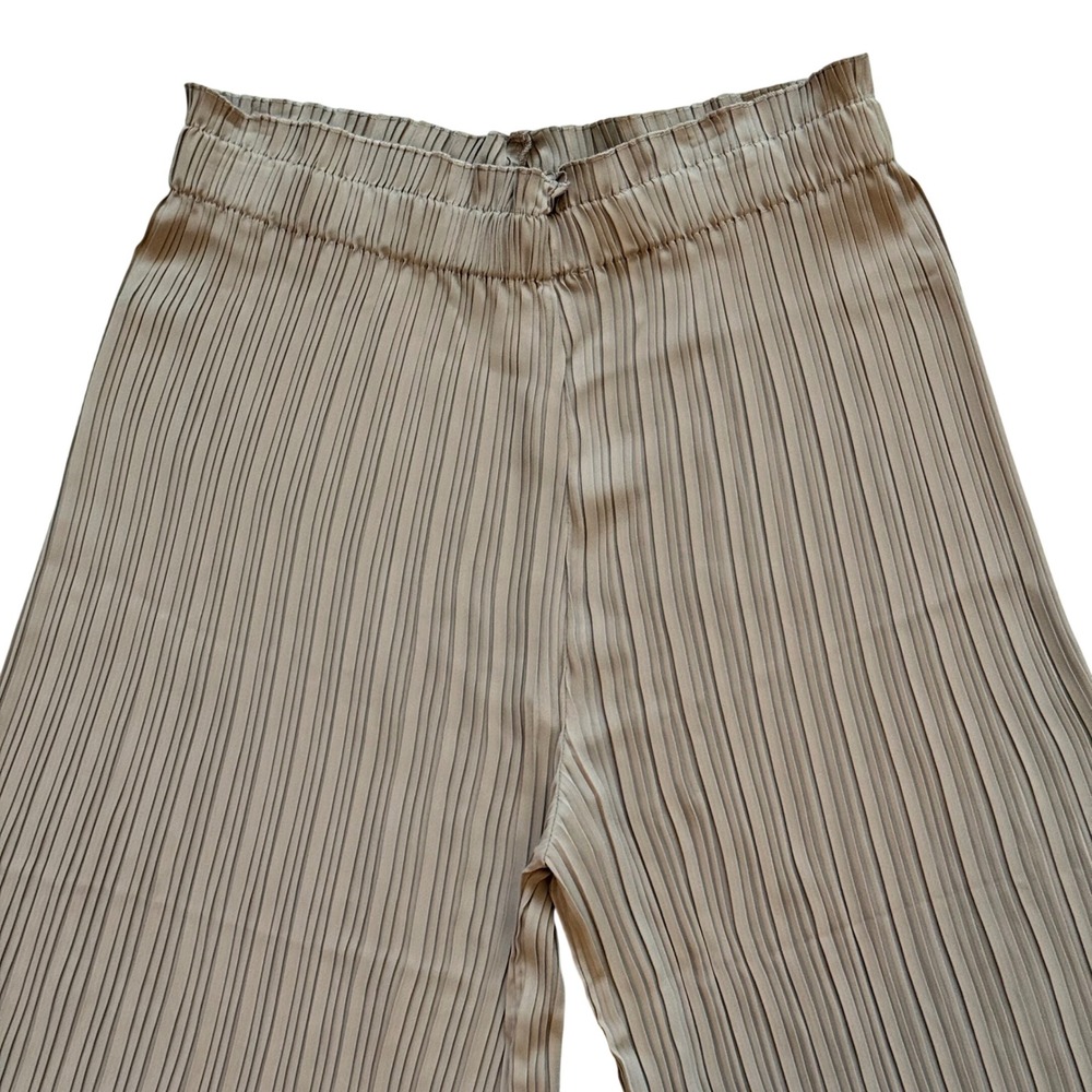Joie Women Mauve Taupe Pleated Wide Leg High Rise Pull On Crop Pants Large Boho - Picture 5 of 9